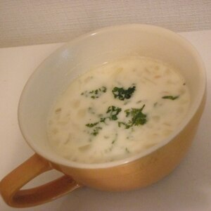 冷凍マッシュポテトで簡単スープ